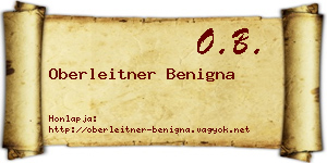 Oberleitner Benigna névjegykártya